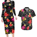 panthers-rugby-couples-matching-long-sleeve-bodycon-dress-and-hawaiian-shirt-beautiful-floral-pattern-spring-summer-vibe