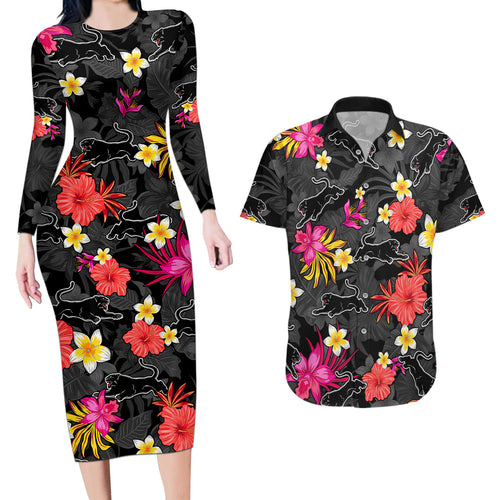 panthers-rugby-couples-matching-long-sleeve-bodycon-dress-and-hawaiian-shirt-beautiful-floral-pattern-spring-summer-vibe
