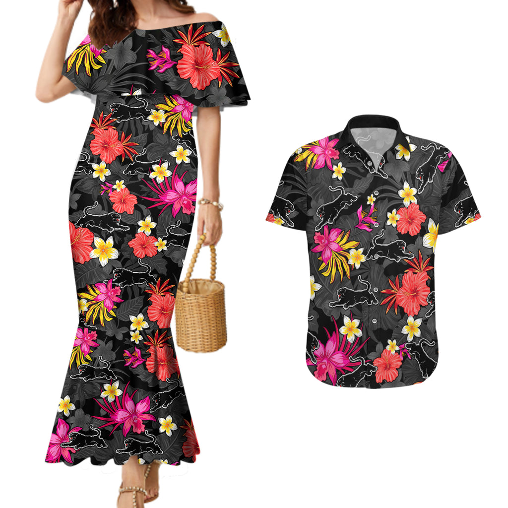 panthers-rugby-couples-matching-mermaid-dress-and-hawaiian-shirt-beautiful-floral-pattern-spring-summer-vibe