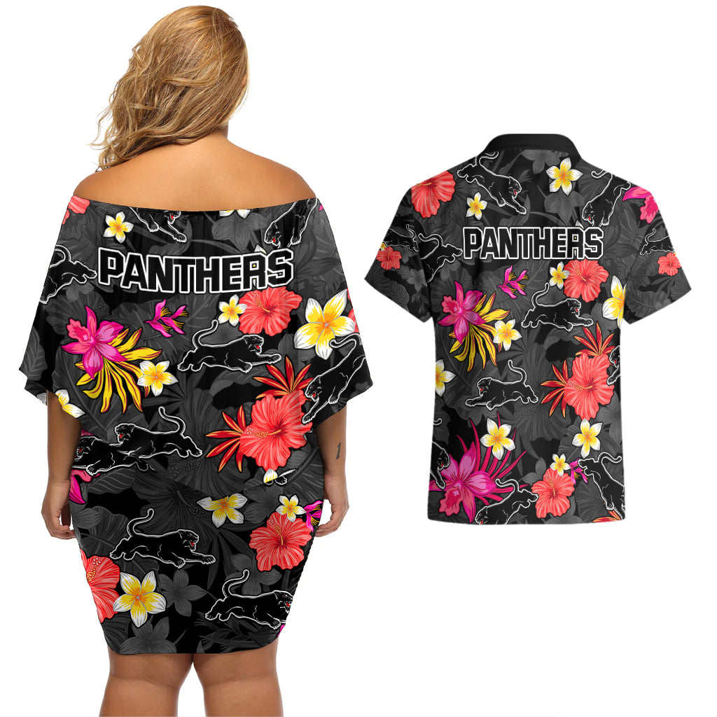 panthers-rugby-couples-matching-off-shoulder-short-dress-and-hawaiian-shirt-beautiful-floral-pattern-spring-summer-vibe