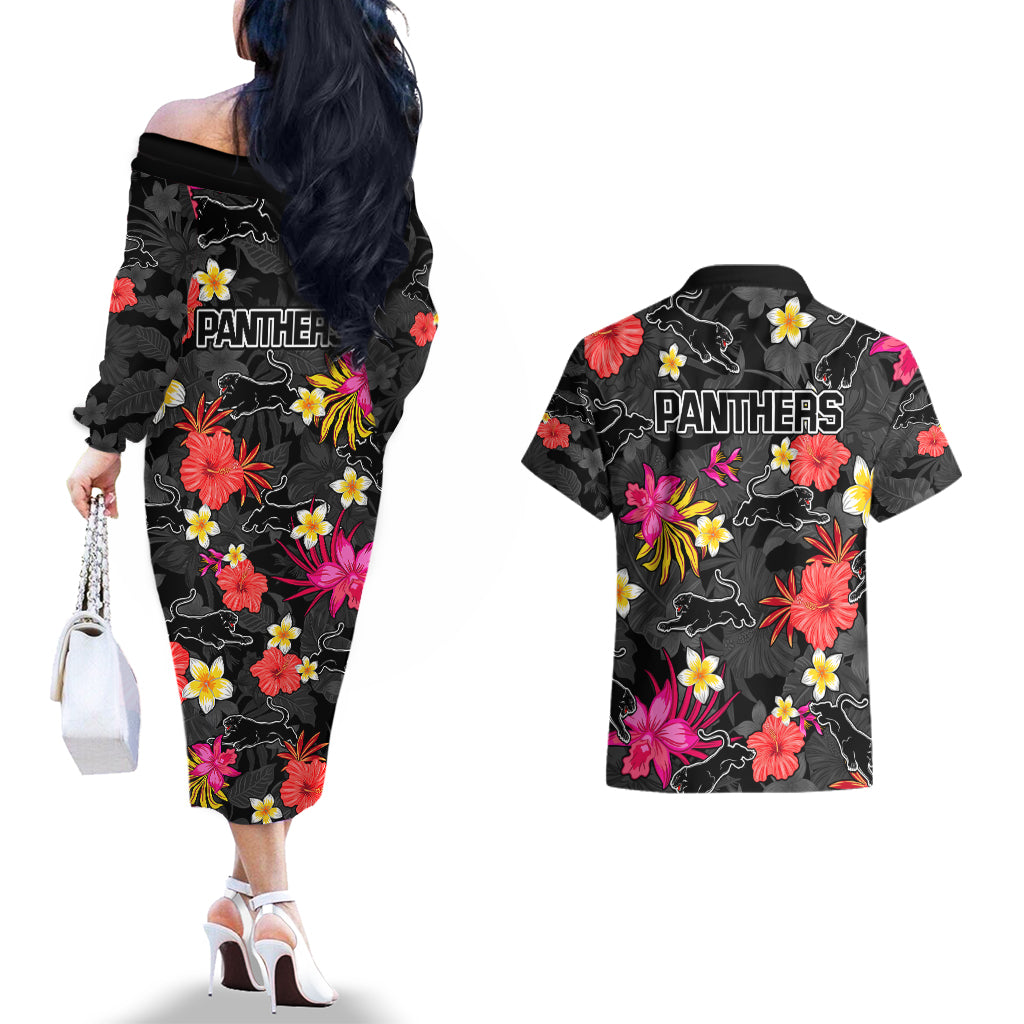 panthers-rugby-couples-matching-off-the-shoulder-long-sleeve-dress-and-hawaiian-shirt-beautiful-floral-pattern-spring-summer-vibe