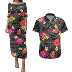 panthers-rugby-couples-matching-puletasi-dress-and-hawaiian-shirt-beautiful-floral-pattern-spring-summer-vibe