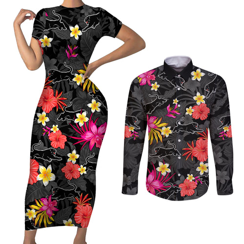 panthers-rugby-couples-matching-short-sleeve-bodycon-dress-and-long-sleeve-button-shirts-beautiful-floral-pattern-spring-summer-vibe