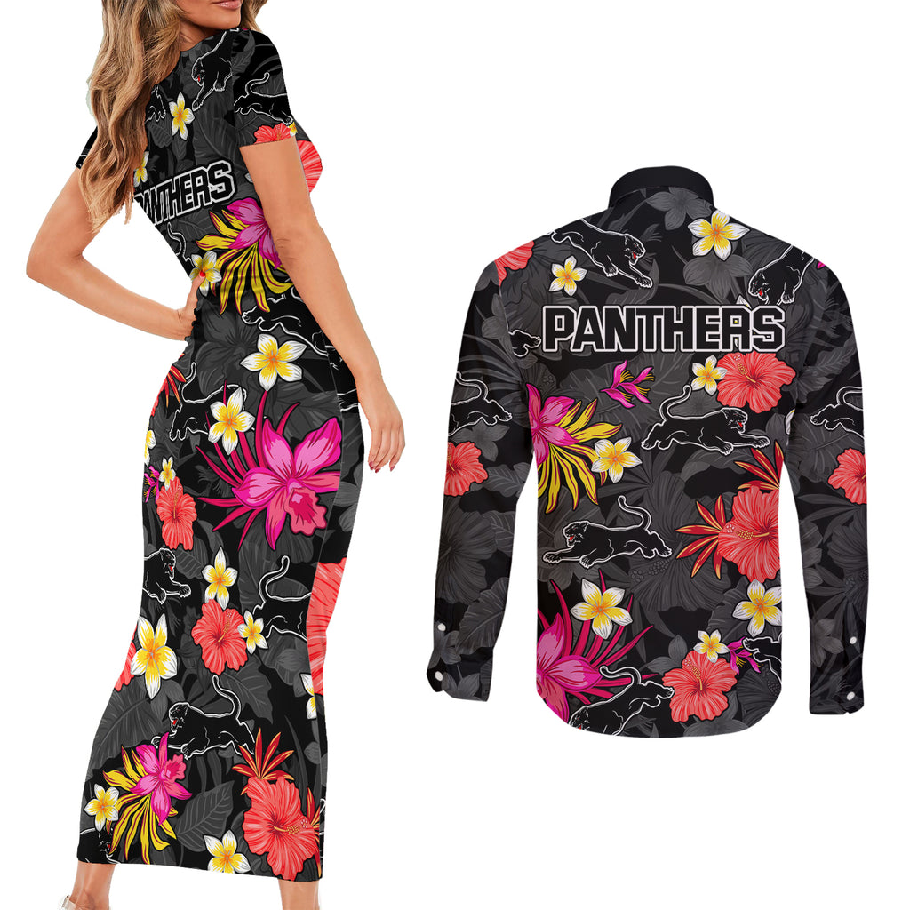 panthers-rugby-couples-matching-short-sleeve-bodycon-dress-and-long-sleeve-button-shirts-beautiful-floral-pattern-spring-summer-vibe