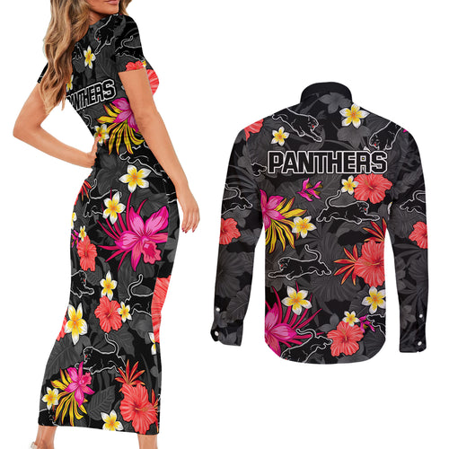 panthers-rugby-couples-matching-short-sleeve-bodycon-dress-and-long-sleeve-button-shirts-beautiful-floral-pattern-spring-summer-vibe