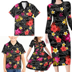 panthers-rugby-family-matching-long-sleeve-bodycon-dress-and-hawaiian-shirt-beautiful-floral-pattern-spring-summer-vibe