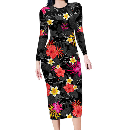 panthers-rugby-family-matching-long-sleeve-bodycon-dress-and-hawaiian-shirt-beautiful-floral-pattern-spring-summer-vibe
