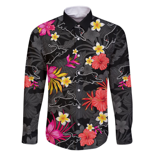 panthers-rugby-family-matching-off-shoulder-long-sleeve-dress-and-hawaiian-shirt-beautiful-floral-pattern-spring-summer-vibe