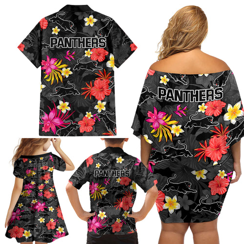 panthers-rugby-family-matching-off-shoulder-short-dress-and-hawaiian-shirt-beautiful-floral-pattern-spring-summer-vibe