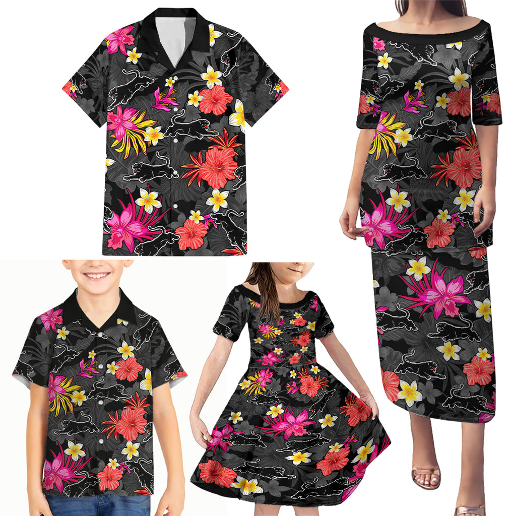 panthers-rugby-family-matching-puletasi-dress-and-hawaiian-shirt-beautiful-floral-pattern-spring-summer-vibe