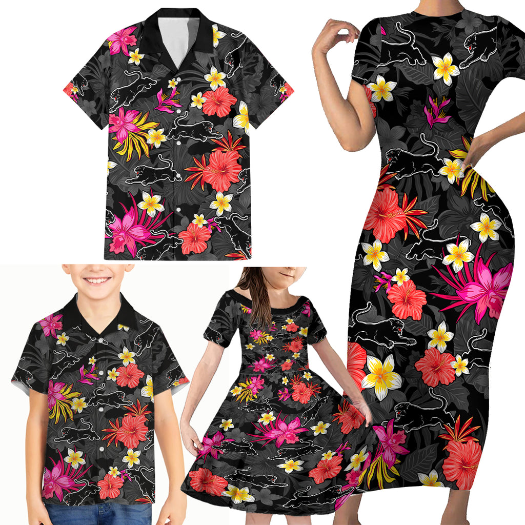 panthers-rugby-family-matching-short-sleeve-bodycon-dress-and-hawaiian-shirt-beautiful-floral-pattern-spring-summer-vibe