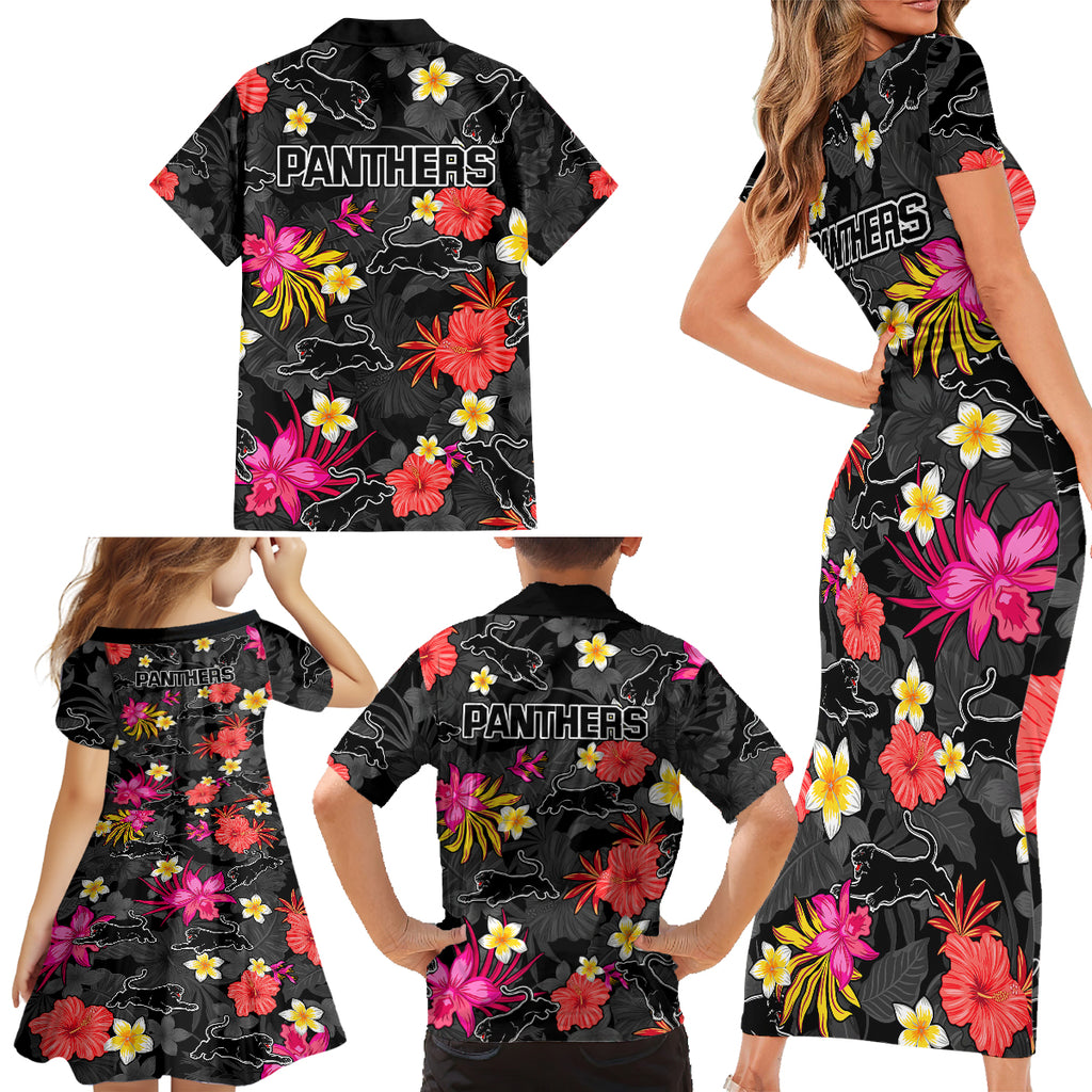 panthers-rugby-family-matching-short-sleeve-bodycon-dress-and-hawaiian-shirt-beautiful-floral-pattern-spring-summer-vibe