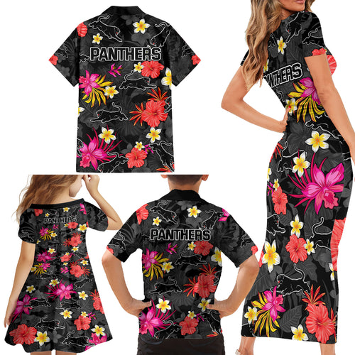 panthers-rugby-family-matching-short-sleeve-bodycon-dress-and-hawaiian-shirt-beautiful-floral-pattern-spring-summer-vibe
