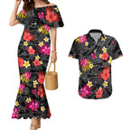 custom-panthers-rugby-couples-matching-mermaid-dress-and-hawaiian-shirt-beautiful-floral-pattern-spring-summer-vibe