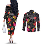 custom-panthers-rugby-couples-matching-off-the-shoulder-long-sleeve-dress-and-long-sleeve-button-shirts-beautiful-floral-pattern-spring-summer-vibe