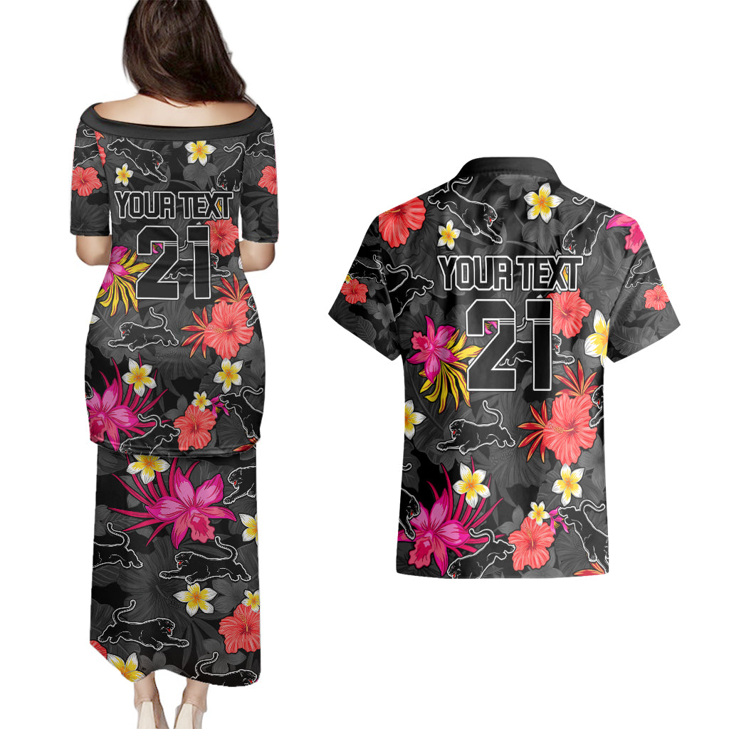 custom-panthers-rugby-couples-matching-puletasi-dress-and-hawaiian-shirt-beautiful-floral-pattern-spring-summer-vibe