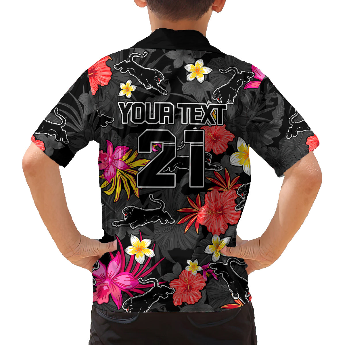 custom-panthers-rugby-family-matching-off-shoulder-long-sleeve-dress-and-hawaiian-shirt-beautiful-floral-pattern-spring-summer-vibe