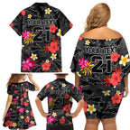 custom-panthers-rugby-family-matching-off-shoulder-short-dress-and-hawaiian-shirt-beautiful-floral-pattern-spring-summer-vibe
