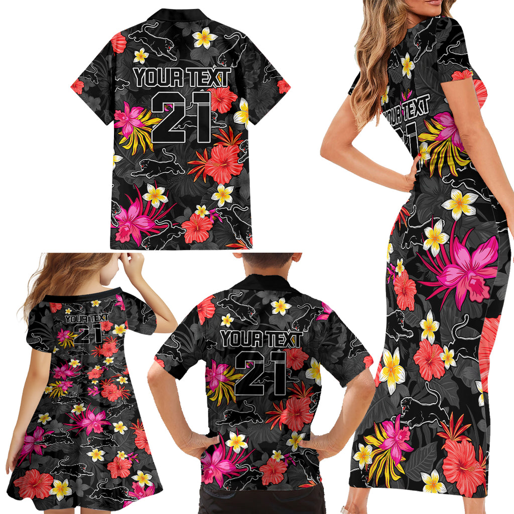 custom-panthers-rugby-family-matching-short-sleeve-bodycon-dress-and-hawaiian-shirt-beautiful-floral-pattern-spring-summer-vibe