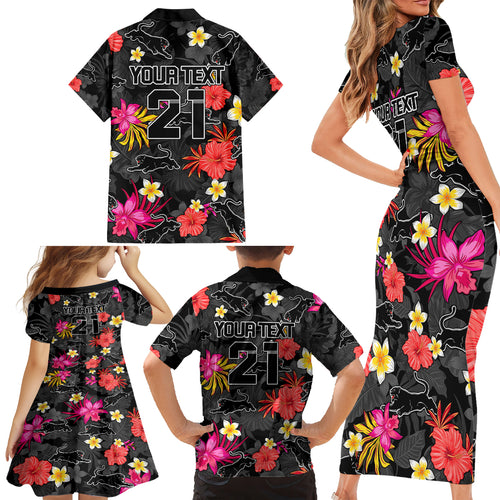 custom-panthers-rugby-family-matching-short-sleeve-bodycon-dress-and-hawaiian-shirt-beautiful-floral-pattern-spring-summer-vibe