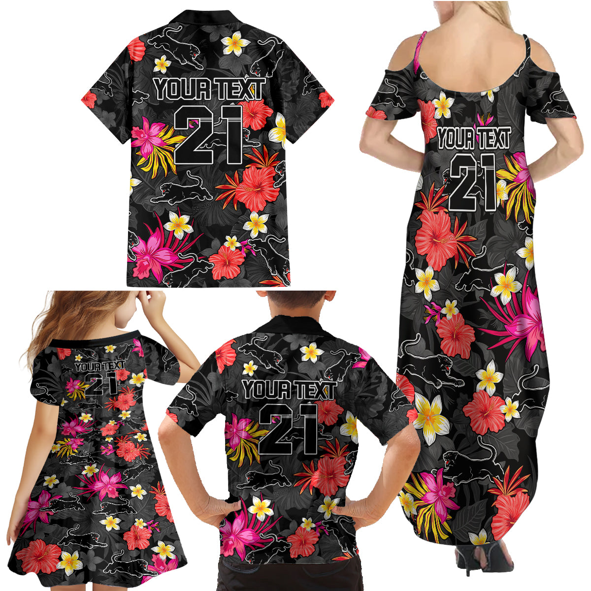 custom-panthers-rugby-family-matching-summer-maxi-dress-and-hawaiian-shirt-beautiful-floral-pattern-spring-summer-vibe