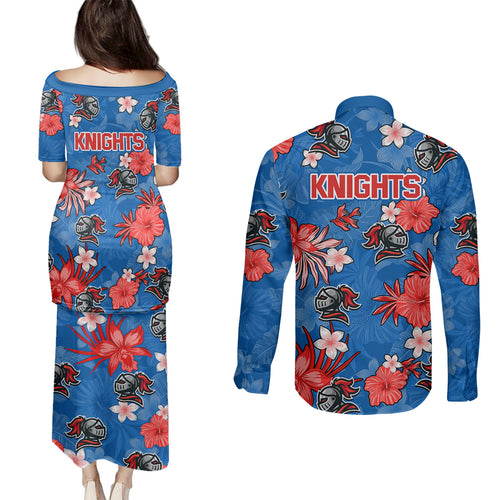 knights-rugby-couples-matching-puletasi-dress-and-long-sleeve-button-shirts-beautiful-floral-pattern-spring-summer-vibe