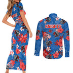 knights-rugby-couples-matching-short-sleeve-bodycon-dress-and-long-sleeve-button-shirts-beautiful-floral-pattern-spring-summer-vibe