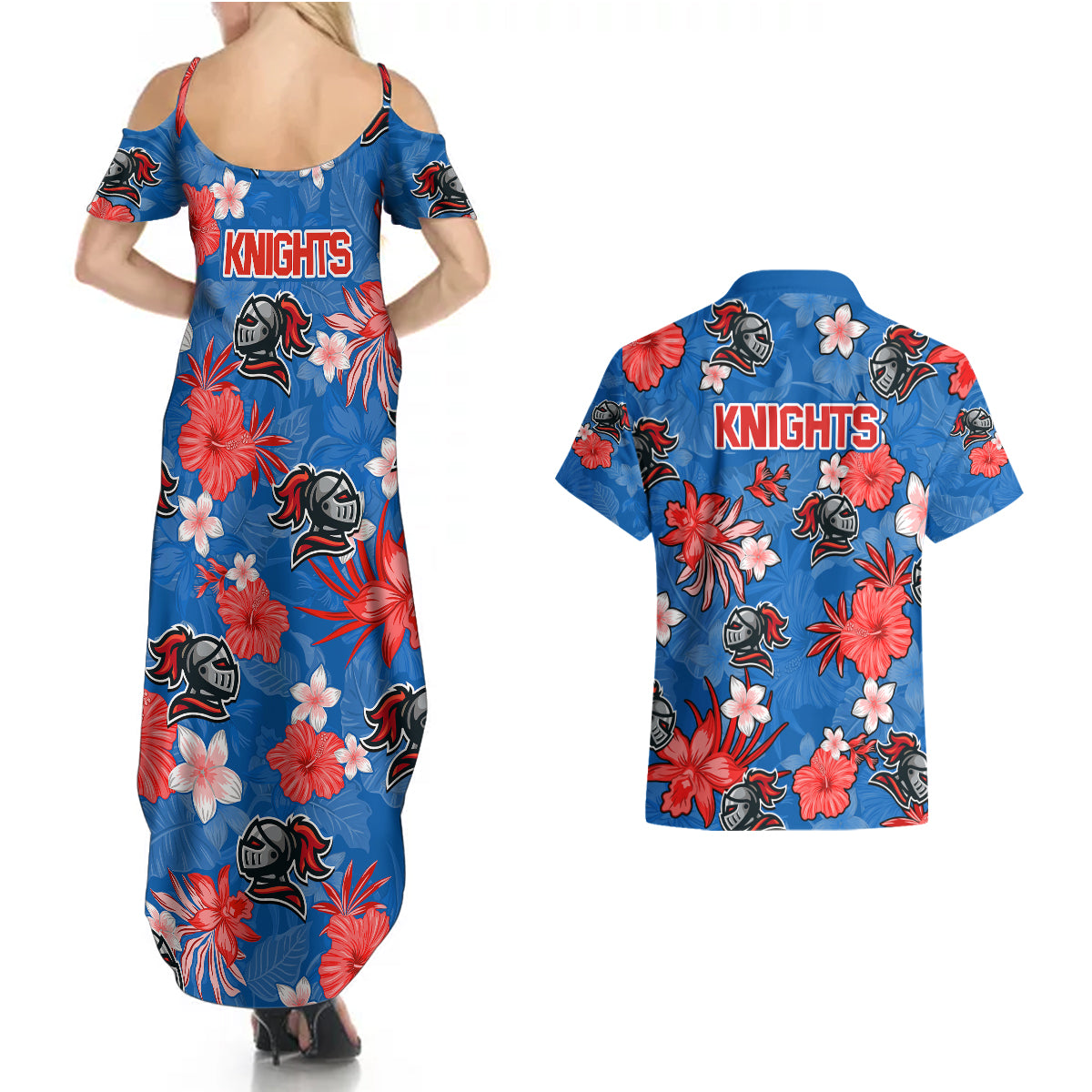 knights-rugby-couples-matching-summer-maxi-dress-and-hawaiian-shirt-beautiful-floral-pattern-spring-summer-vibe