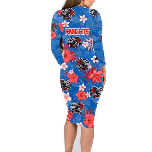 knights-rugby-family-matching-long-sleeve-bodycon-dress-and-hawaiian-shirt-beautiful-floral-pattern-spring-summer-vibe