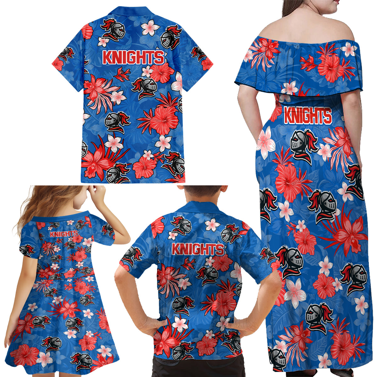 knights-rugby-family-matching-off-shoulder-maxi-dress-and-hawaiian-shirt-beautiful-floral-pattern-spring-summer-vibe