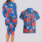 custom-knights-rugby-couples-matching-long-sleeve-bodycon-dress-and-hawaiian-shirt-beautiful-floral-pattern-spring-summer-vibe