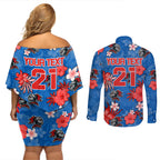 custom-knights-rugby-couples-matching-off-shoulder-short-dress-and-long-sleeve-button-shirts-beautiful-floral-pattern-spring-summer-vibe
