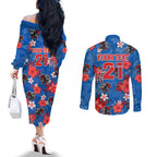custom-knights-rugby-couples-matching-off-the-shoulder-long-sleeve-dress-and-long-sleeve-button-shirts-beautiful-floral-pattern-spring-summer-vibe