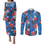 custom-knights-rugby-couples-matching-puletasi-dress-and-long-sleeve-button-shirts-beautiful-floral-pattern-spring-summer-vibe