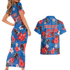 custom-knights-rugby-couples-matching-short-sleeve-bodycon-dress-and-hawaiian-shirt-beautiful-floral-pattern-spring-summer-vibe