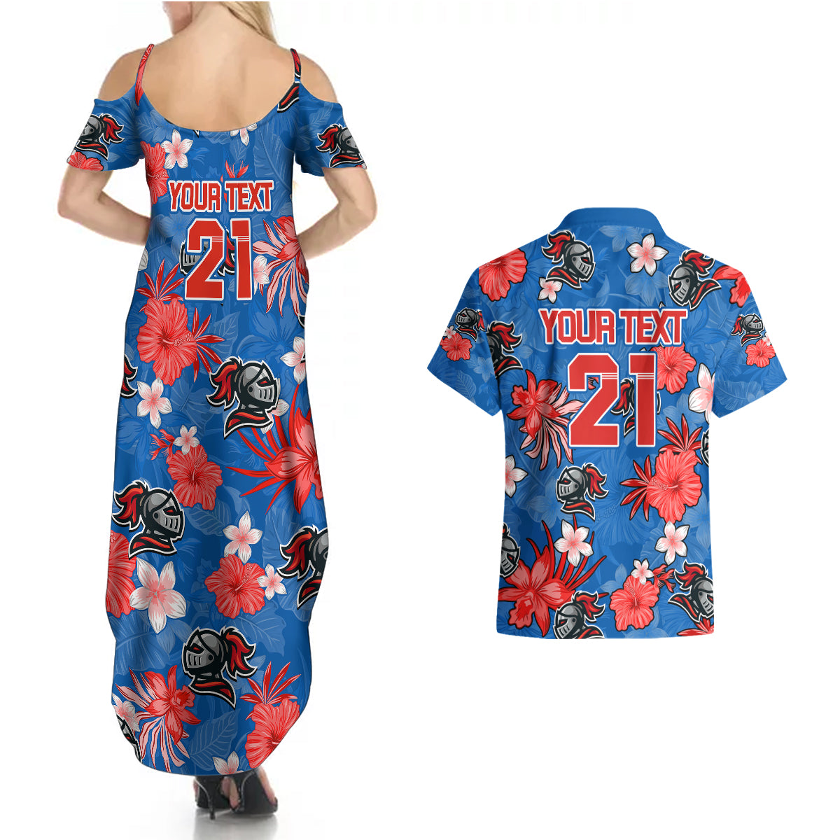 custom-knights-rugby-couples-matching-summer-maxi-dress-and-hawaiian-shirt-beautiful-floral-pattern-spring-summer-vibe