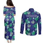warriors-rugby-couples-matching-puletasi-dress-and-long-sleeve-button-shirts-beautiful-floral-pattern-spring-summer-vibe
