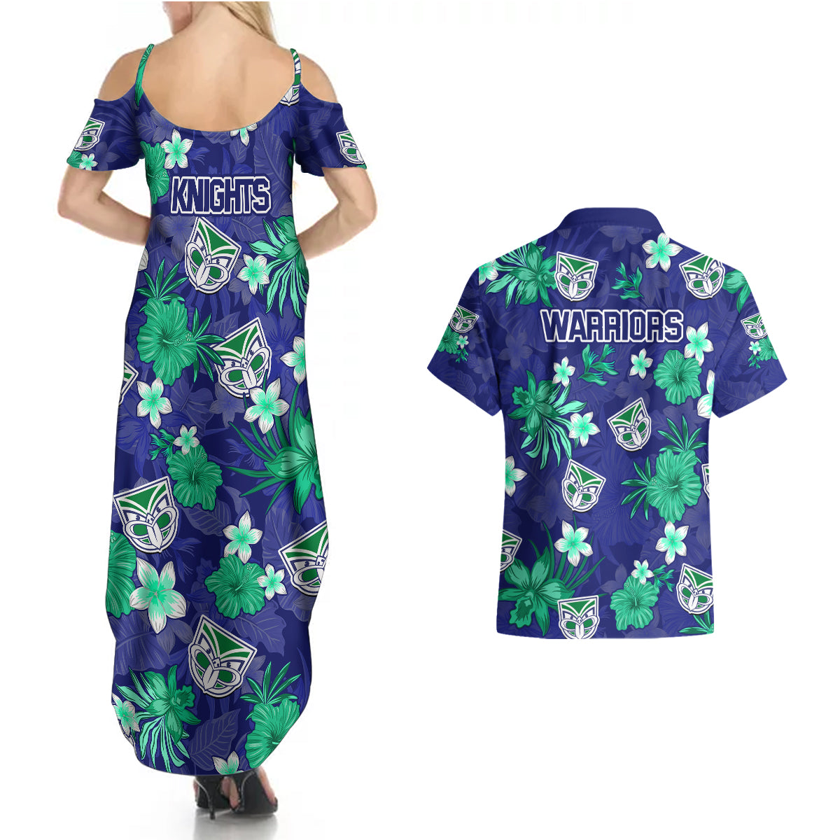 warriors-rugby-couples-matching-summer-maxi-dress-and-hawaiian-shirt-beautiful-floral-pattern-spring-summer-vibe