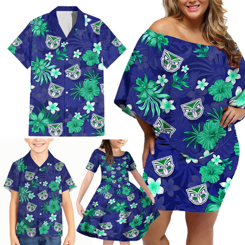 warriors-rugby-family-matching-off-shoulder-short-dress-and-hawaiian-shirt-beautiful-floral-pattern-spring-summer-vibe