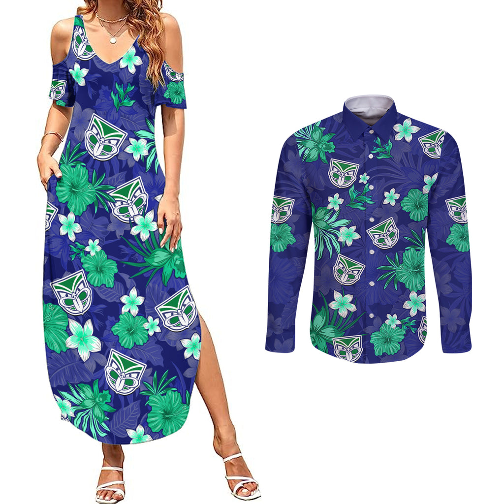 custom-warriors-rugby-couples-matching-summer-maxi-dress-and-long-sleeve-button-shirts-beautiful-floral-pattern-spring-summer-vibe