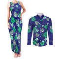 custom-warriors-rugby-couples-matching-tank-maxi-dress-and-long-sleeve-button-shirts-beautiful-floral-pattern-spring-summer-vibe