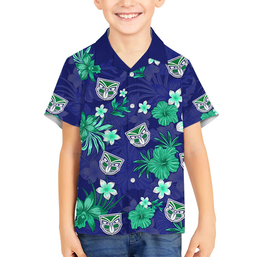 custom-warriors-rugby-family-matching-off-shoulder-short-dress-and-hawaiian-shirt-beautiful-floral-pattern-spring-summer-vibe