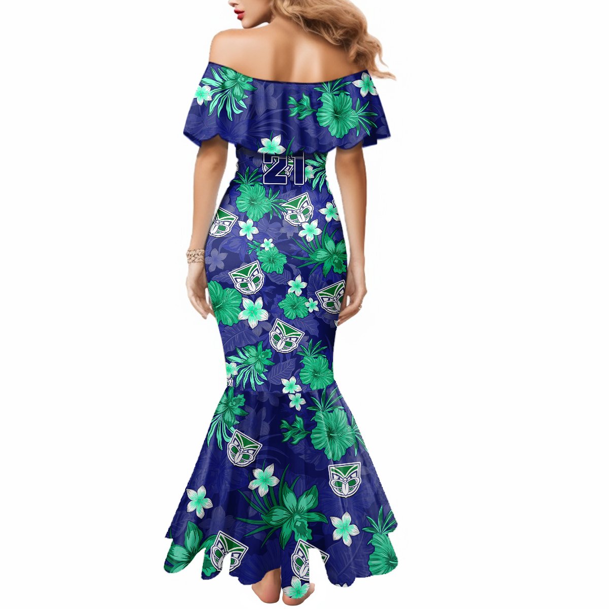 custom-warriors-rugby-mermaid-dress-beautiful-floral-pattern-spring-summer-vibe