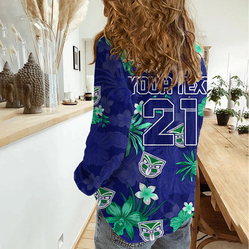 Custom Warriors Rugby Women Casual Shirt Beautiful Floral Pattern Spring Summer Vibe LT9