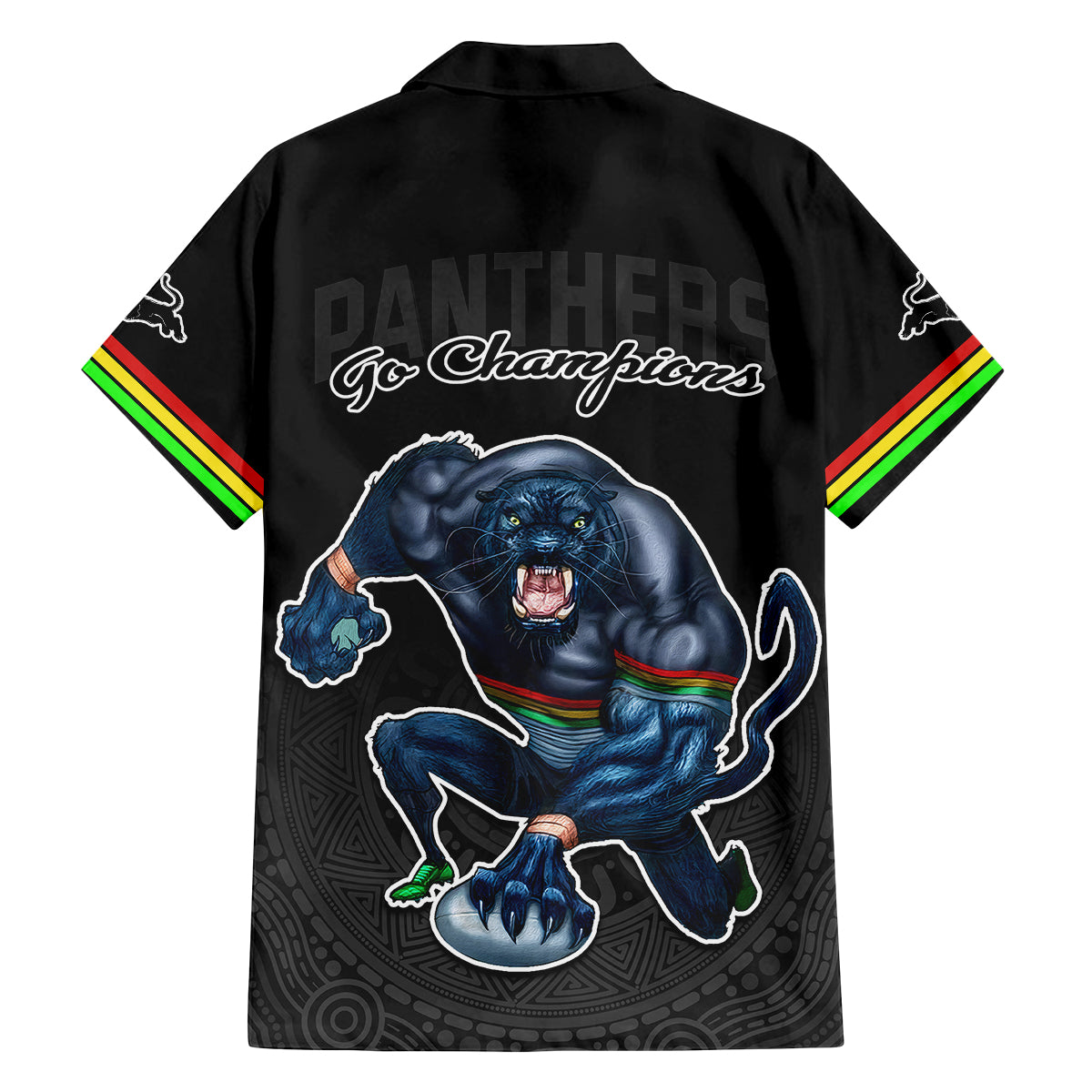 panthers-premier-2023-family-matching-long-sleeve-bodycon-dress-and-hawaiian-shirt-mascot-with-nrl-trophy-black-version