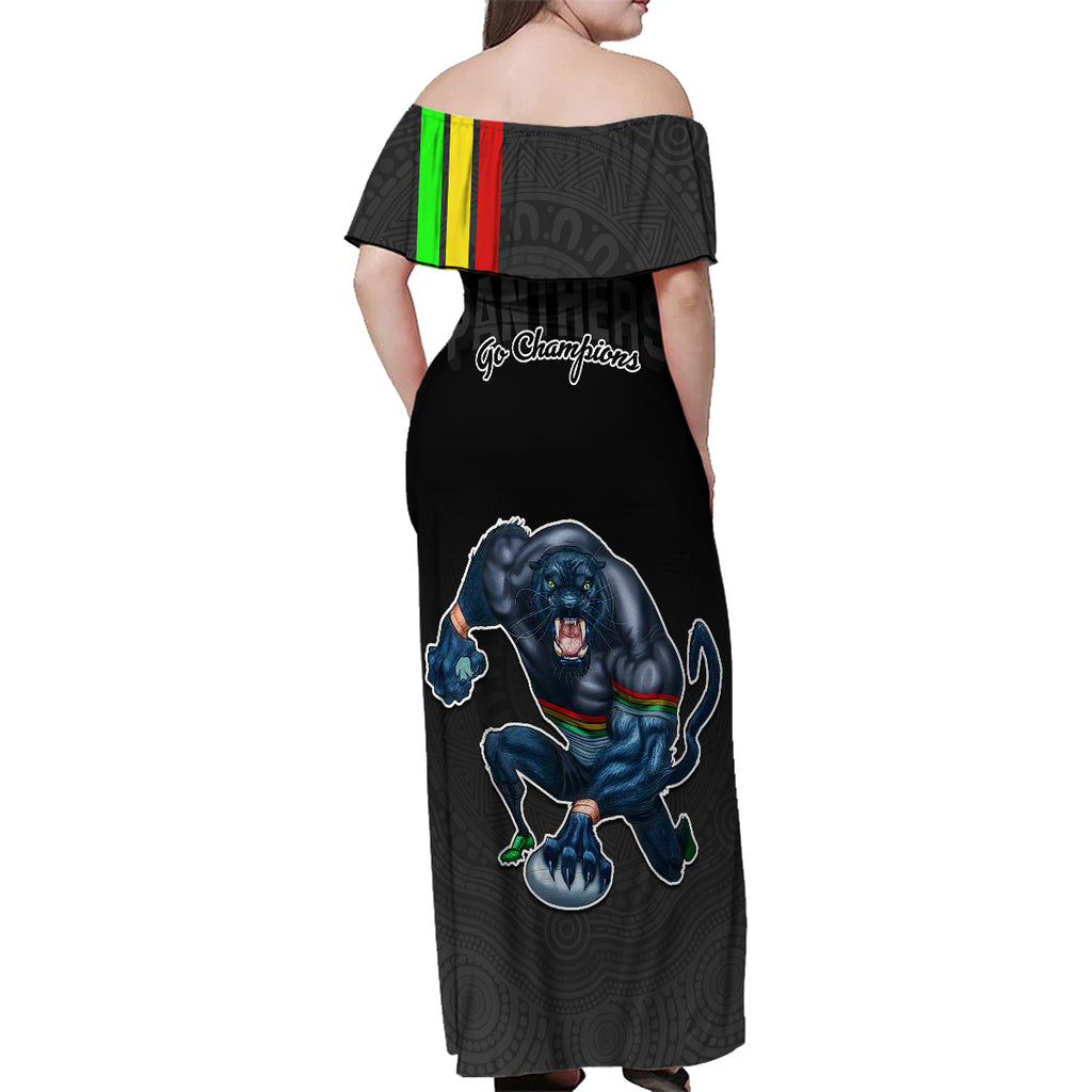 panthers-premier-2023-family-matching-off-shoulder-maxi-dress-and-hawaiian-shirt-mascot-with-nrl-trophy-black-version