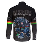 panthers-premier-2023-family-matching-puletasi-dress-and-hawaiian-shirt-mascot-with-nrl-trophy-black-version