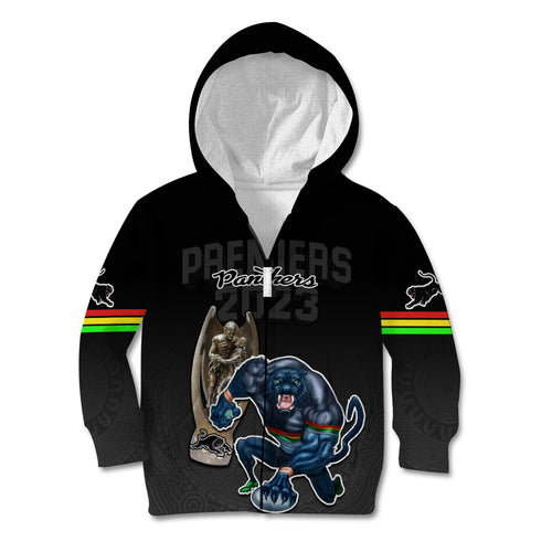 panthers-premier-2023-kid-hoodie-mascot-with-nrl-trophy-black-version