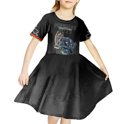 panthers-premier-2023-kid-short-sleeve-dress-mascot-with-nrl-trophy-black-version