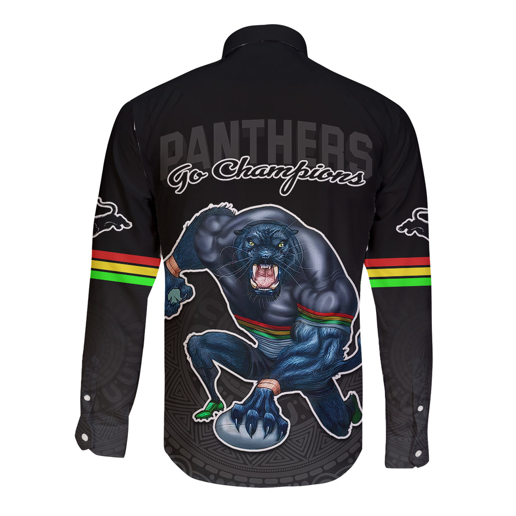 panthers-premier-2023-long-sleeve-button-shirt-mascot-with-nrl-trophy-black-version